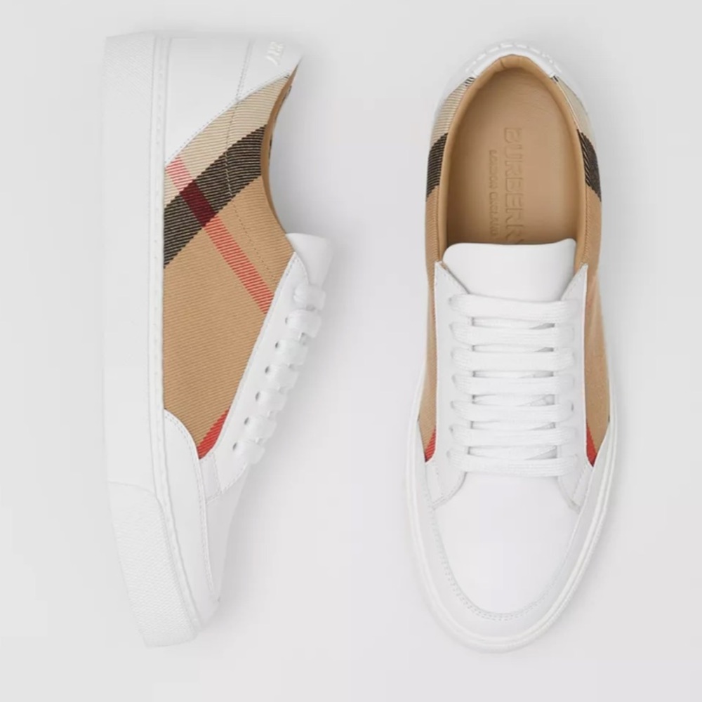 Burberry House Check and Leather Sneakers